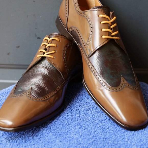 Magnanni 8.5-M Spectator Multicolor Wingtip Oxford Mens Dress Shoes - Picture 1 of 16